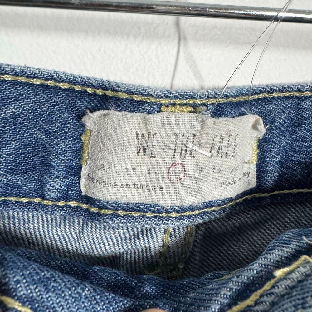 Free People We the Free Denim Jeans Women 27 Blue Med Wash Distressed Button Fly - Picture 7 of 11